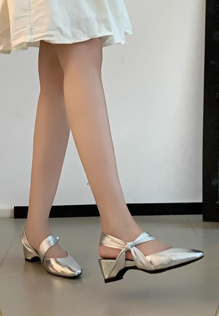 New genuine leather square toe strappy thick heel sandals CA225042237GD