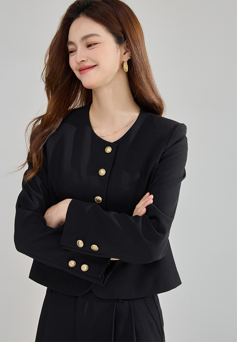 New solid color temperament suit jacket CA24091137YE