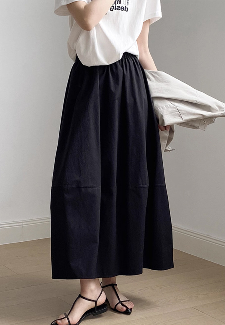 Summer Korean style all-match elastic high waist A-line puffy skirt CA25042937W