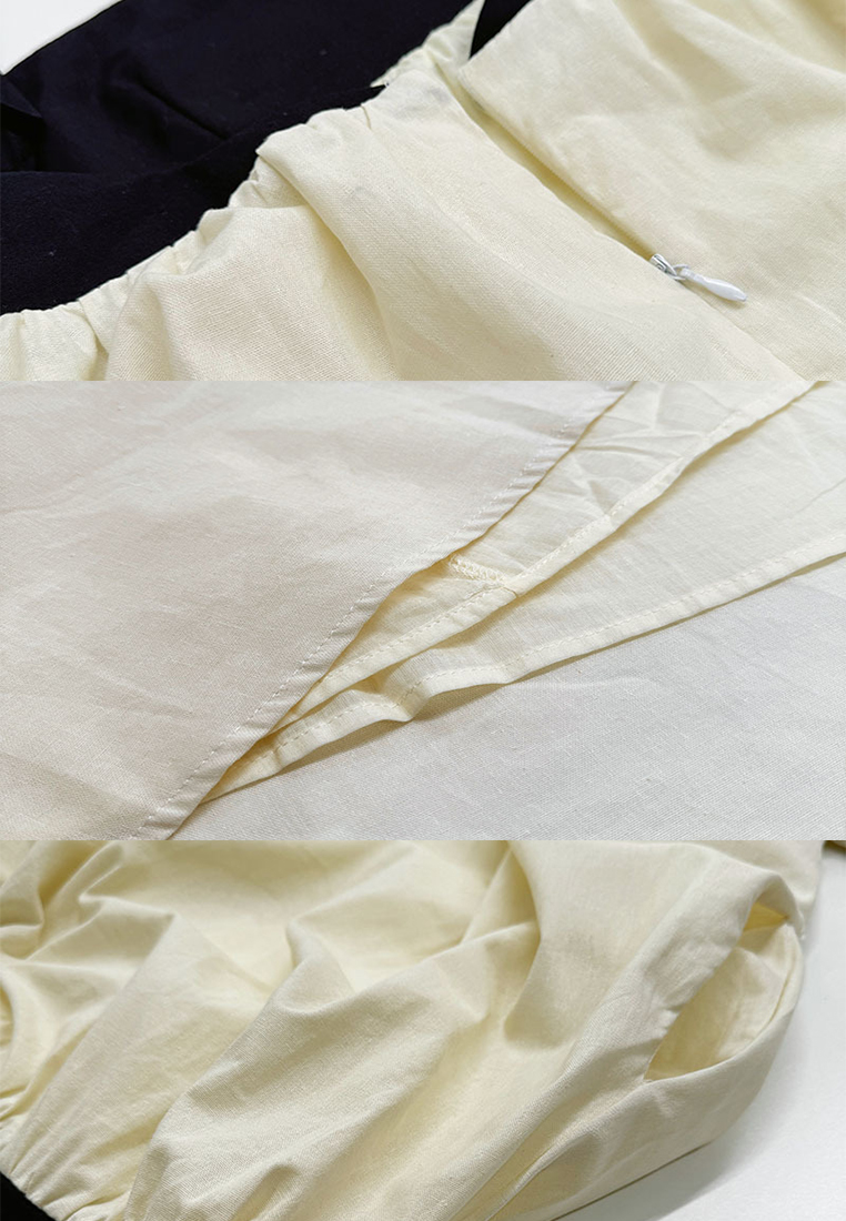 Casual patchwork cotton and linen camisole dress CA25042237BE