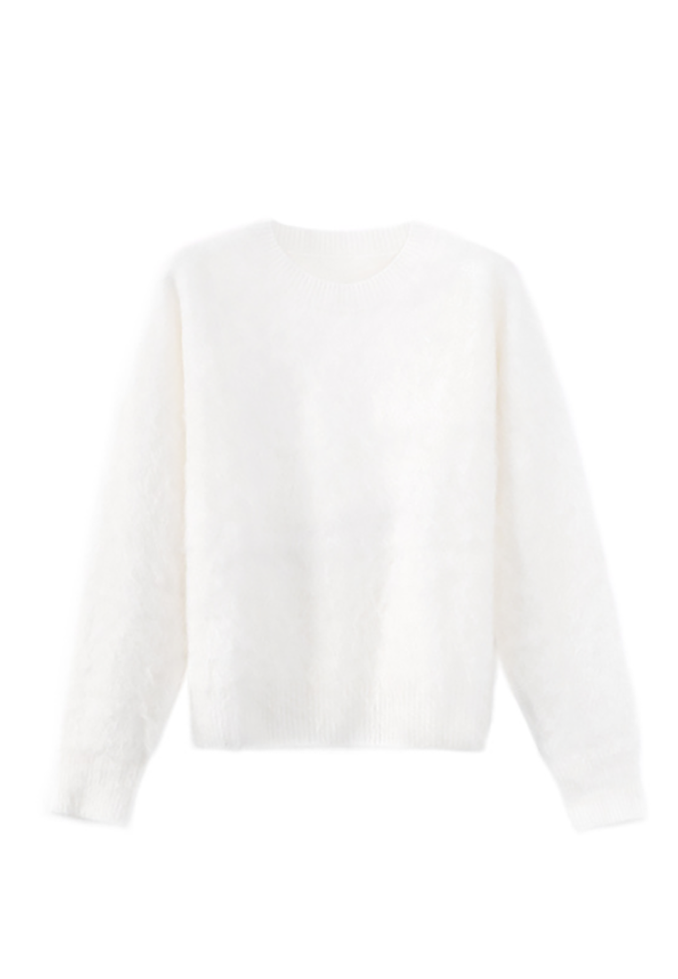 Classic Crew Neck Brushed Cashmere Sweater CA25102437BE