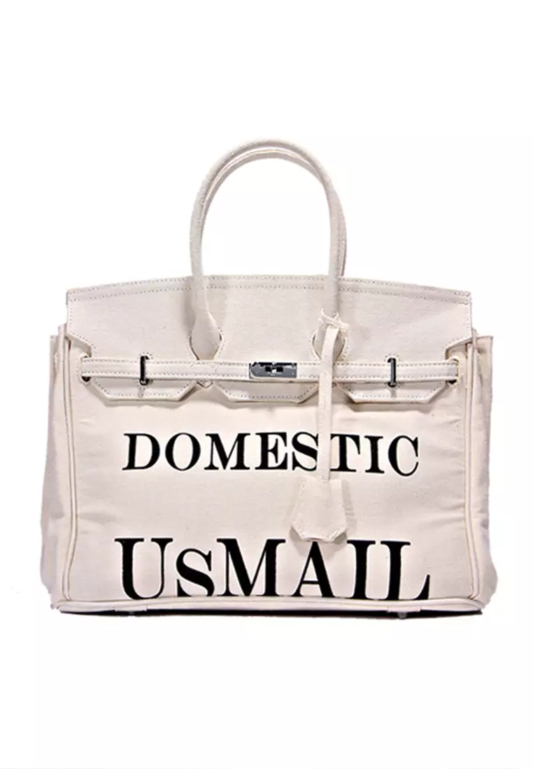 S/S High-quality fashion printing large letter pattern large-capacity one-shoulder hand-held canvas bag A23032117-sunnydaysweety