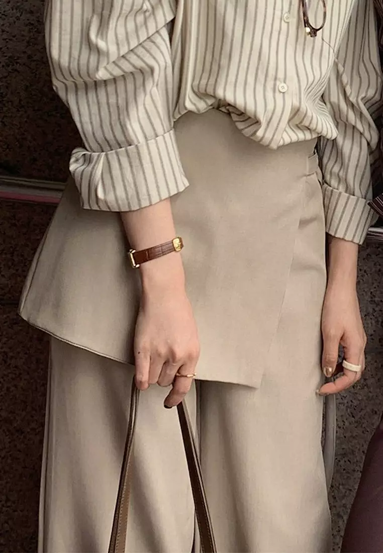 Fashionable solid color casual pants CA24092503BK