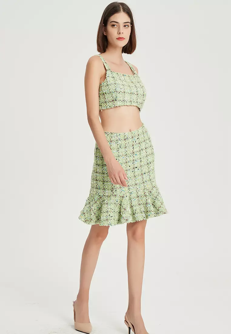 2024 F/W Original Tweed Sling Top + Fishtail Skirt Suit B22060111