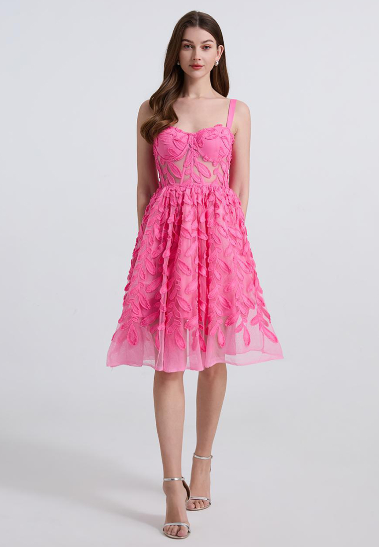 New Romantic Flower Slim Suspender Dress CA25070938PI