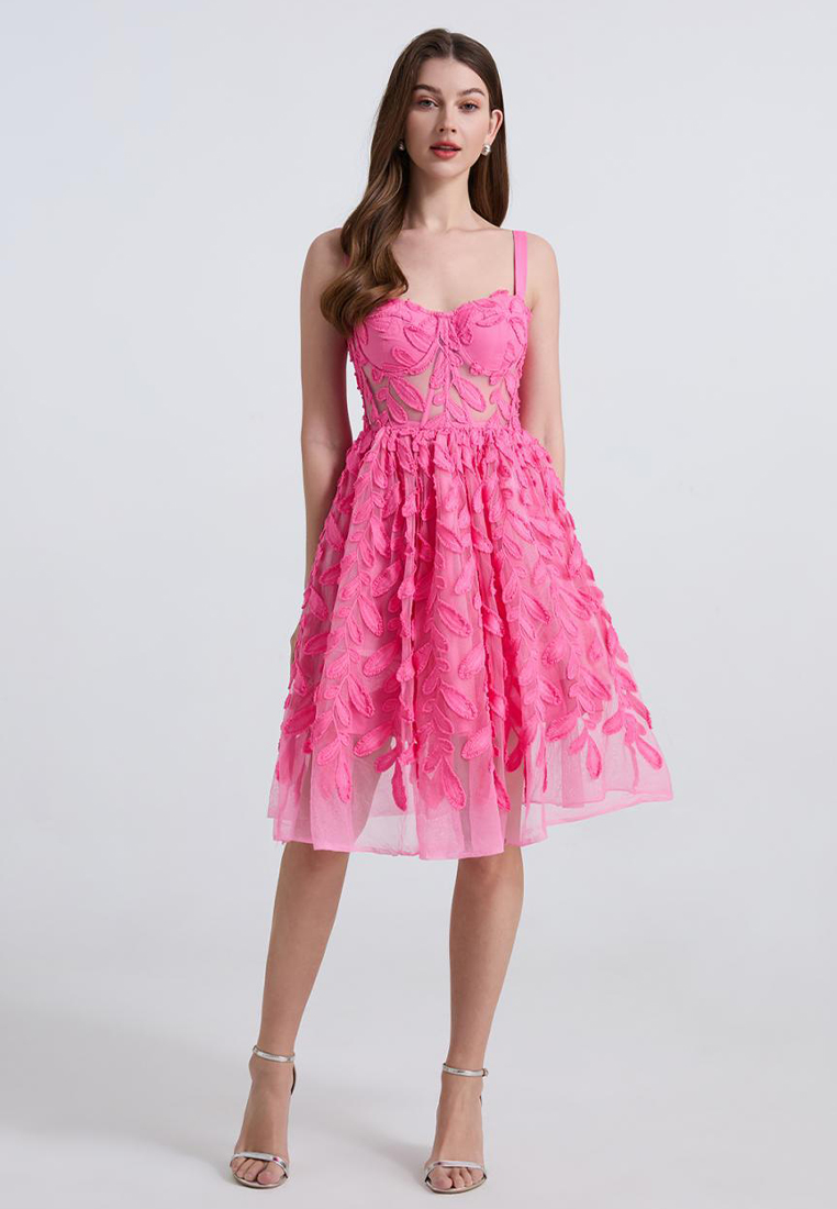 New Romantic Flower Slim Suspender Dress CA25070938PI