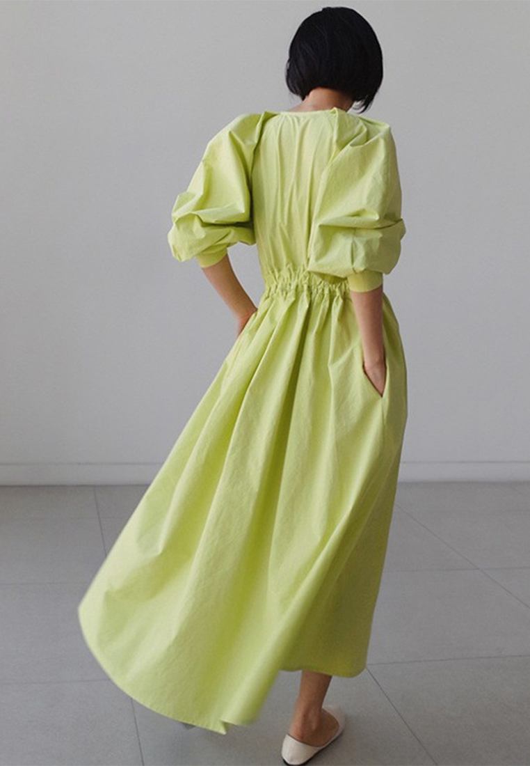 New three-quarter sleeve temperament long skirt CA24030738YE