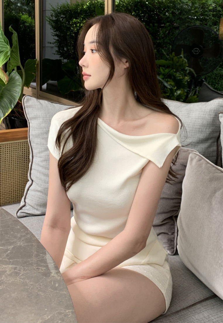 Summer French Slim Fit Knit Top CA25060338BK