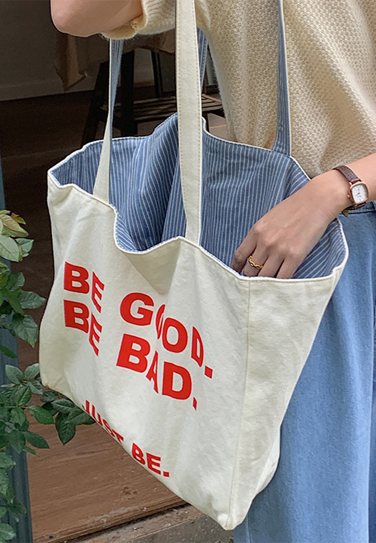 New Double-sided Canvas Large Capacity Handbag CA25061738W