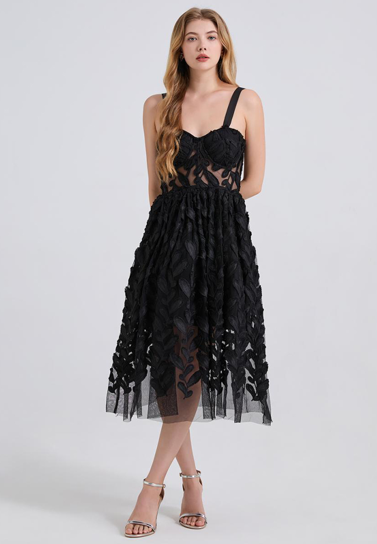 New Romantic Flower Slim Suspender Dress CA25070938PI