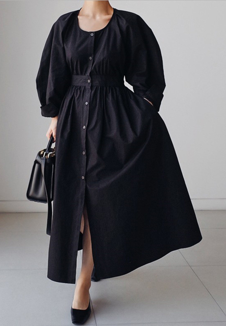 New three-quarter sleeve temperament long skirt CA24030738YE