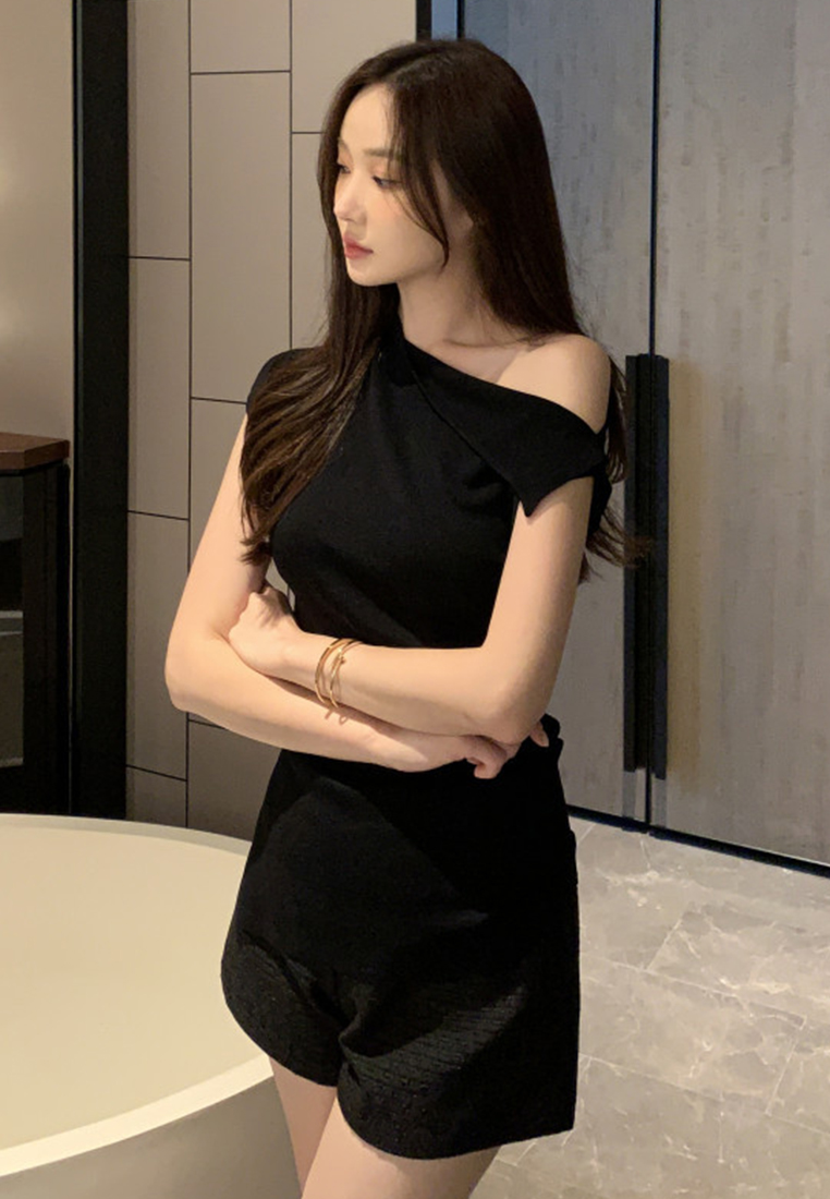 Summer French Slim Fit Knit Top CA25060338BK