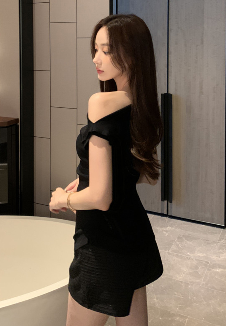 Summer French Slim Fit Knit Top CA25060338BK