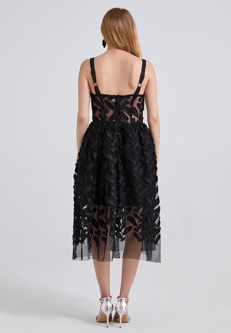 New Romantic Flower Slim Suspender Dress CA25070938PI