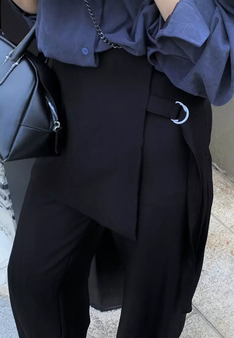 Fashionable solid color casual pants CA24092503BK