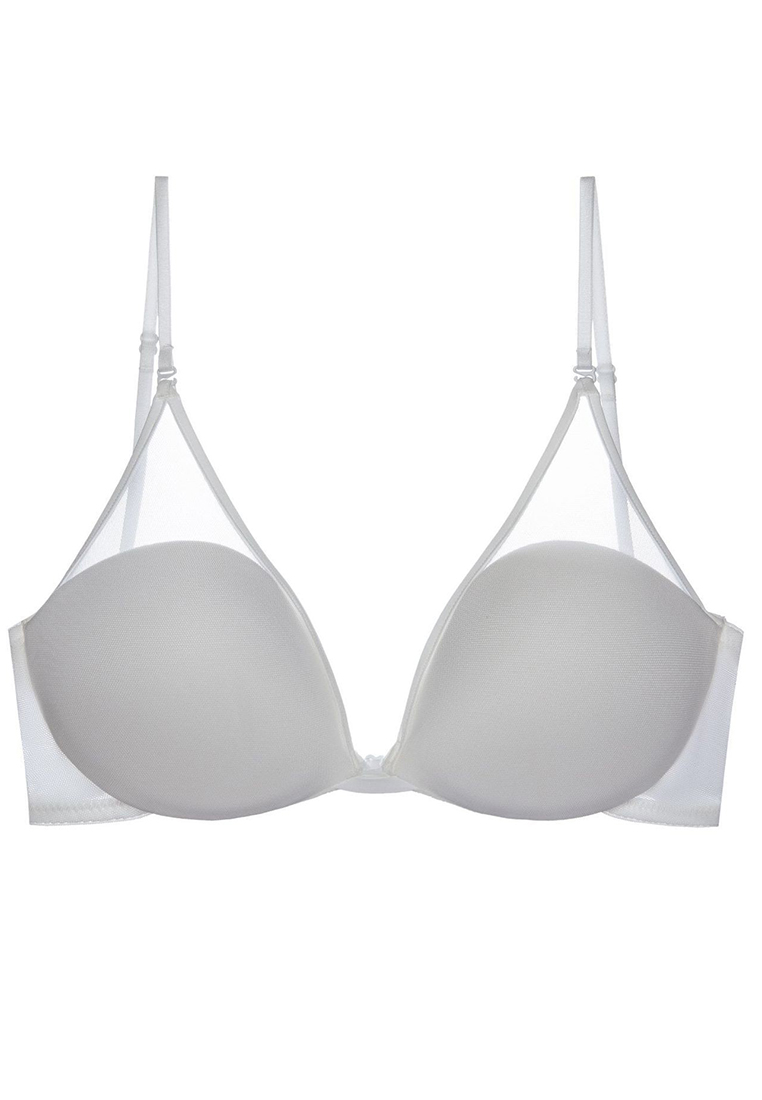 French new U-shaped breathable mesh sexy backless halter neck no steel ring push-up bra CA23050439KI