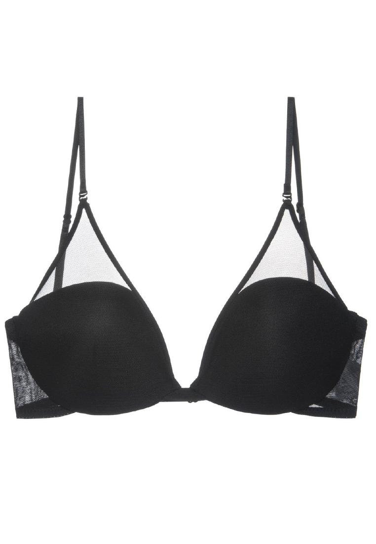 French new U-shaped breathable mesh sexy backless halter neck no steel ring push-up bra CA23050439KI