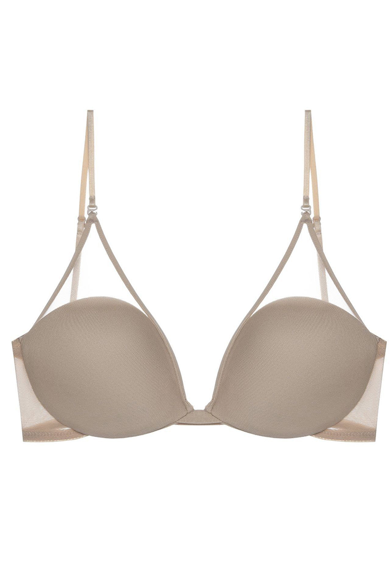 French new U-shaped breathable mesh sexy backless halter neck no steel ring push-up bra CA23050439KI