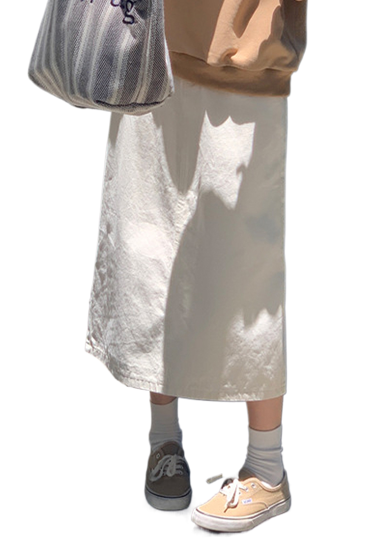 New high waist slimming mid-length straight skirt CA25042939LGBL