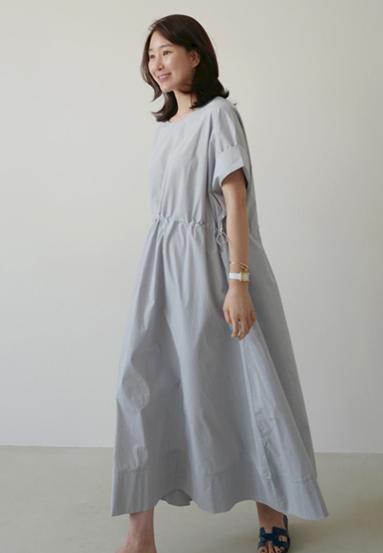 New loose temperament round neck long skirt CA24030739