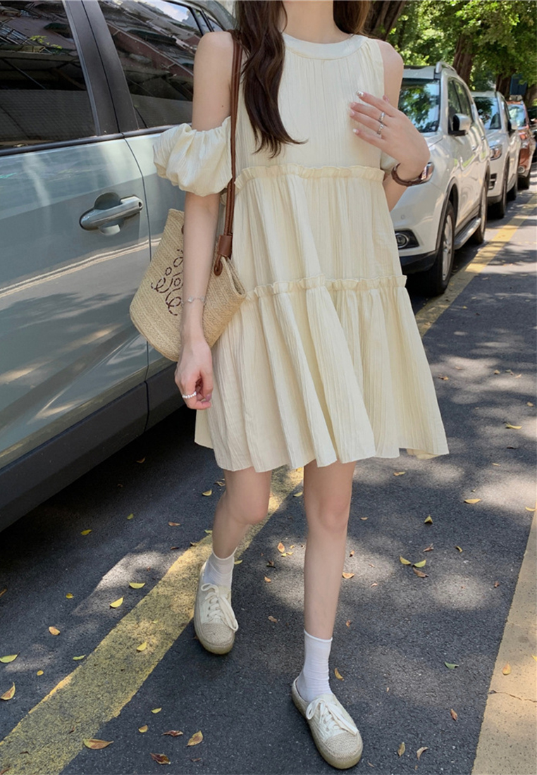 2024 Summer Elegance Off Shoulder Loose Dress CA24041039BE