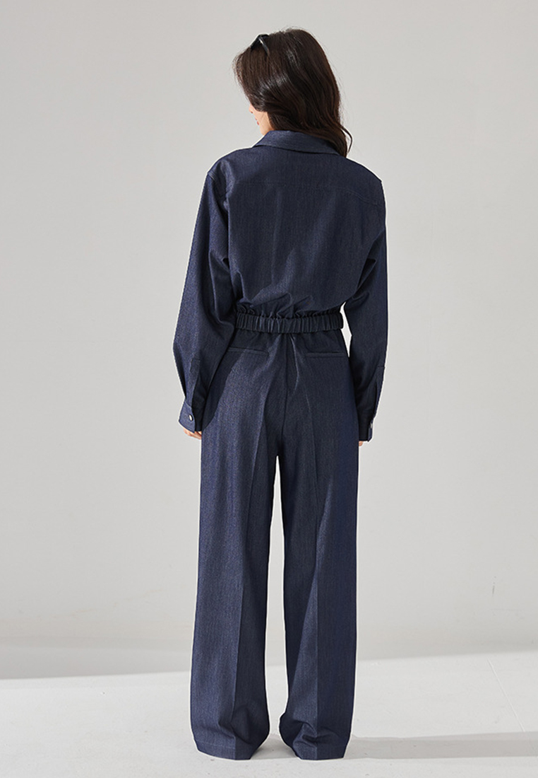 Blue loose shirt and pants set CA24091139BL