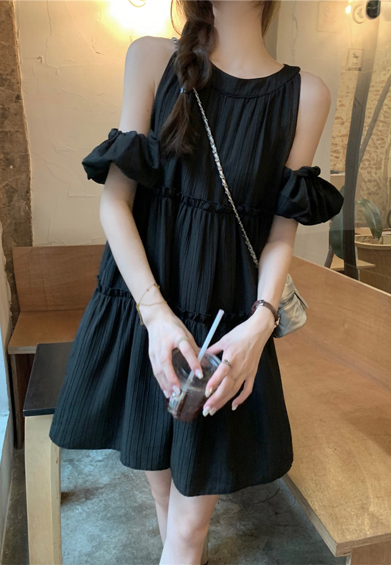 2024 Summer Elegance Off Shoulder Loose Dress CA24041039BE