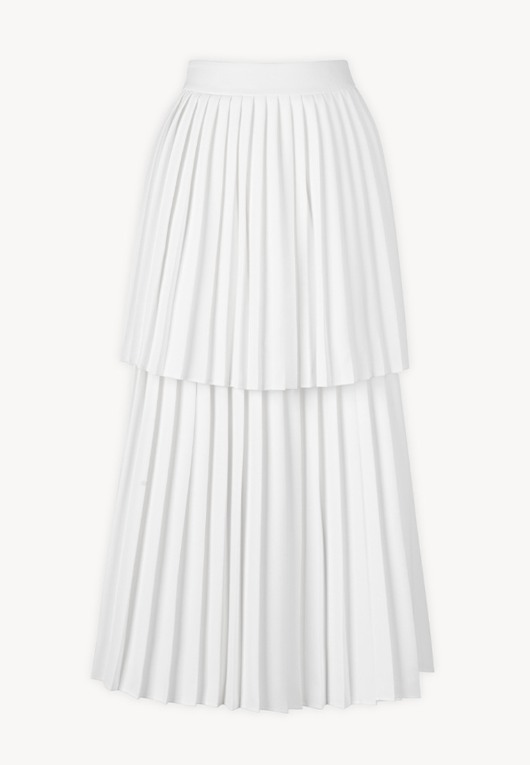 New Elegant Solid Color Sleeveless Pleated Skirt Set CA25092539BK