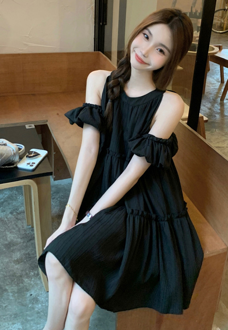 2024 Summer Elegance Off Shoulder Loose Dress CA24041039BE