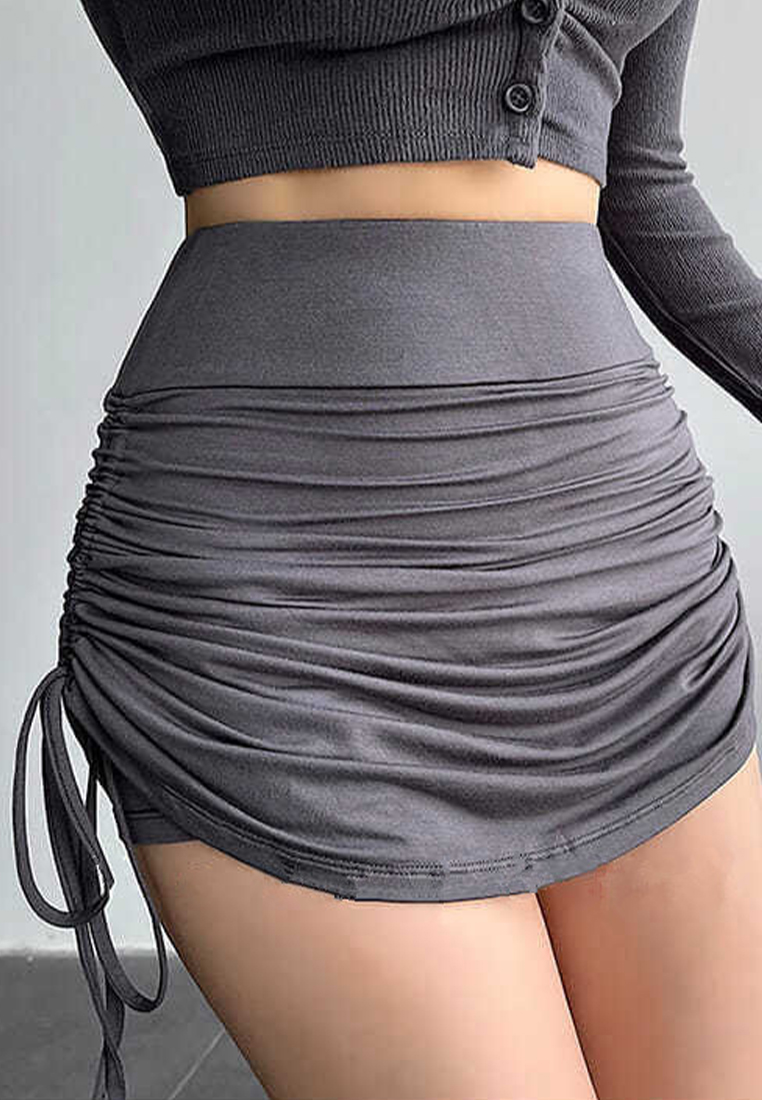 New high waisted drawstring thin yoga pants loose skirt CA24050638BW