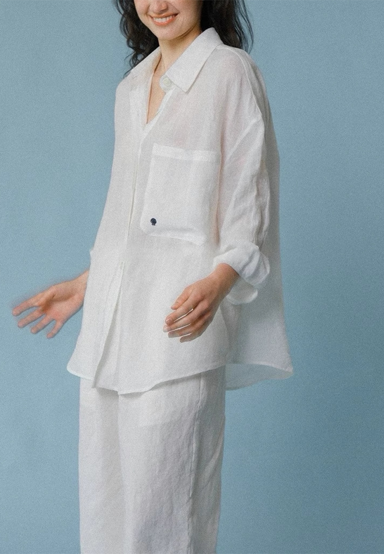 New arrival slim fit loose niche linen top CA25091927W