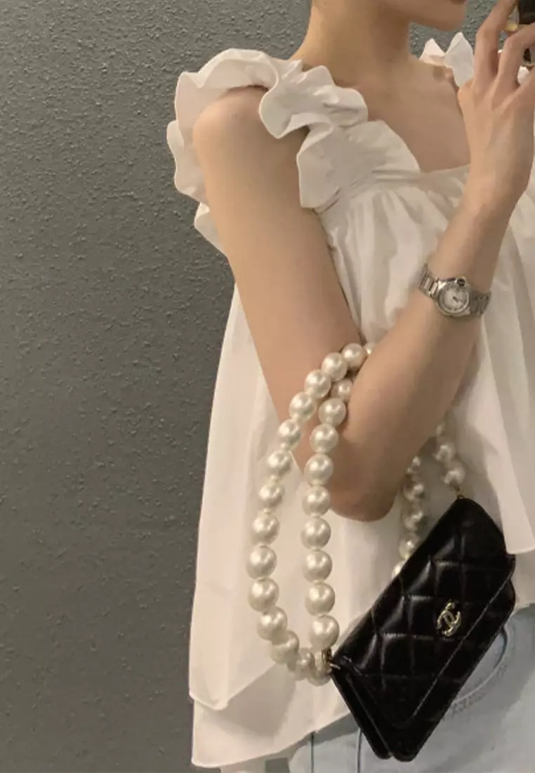 French style ruffled camisole top CA24092711W