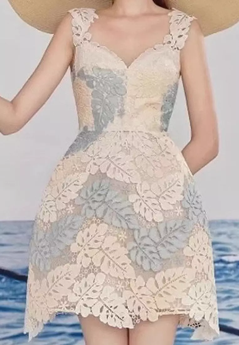 Mesh strapless long dress CA24102533PI