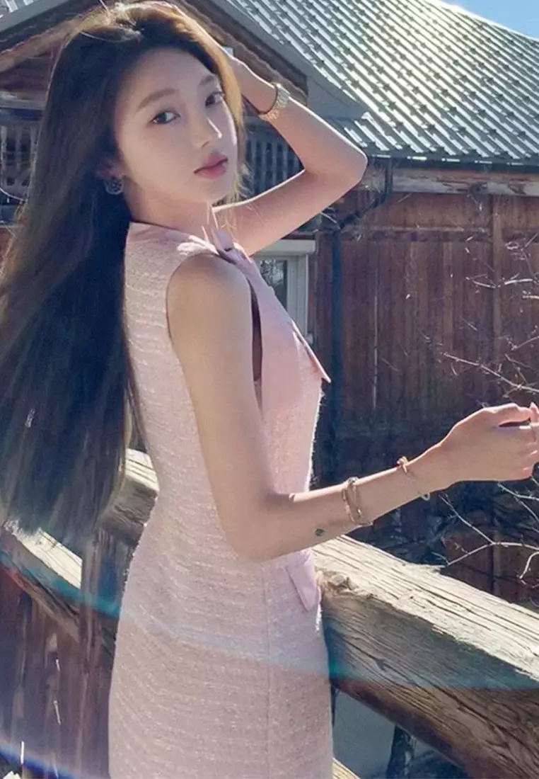 French bow coarse floral dress CA24102523PI