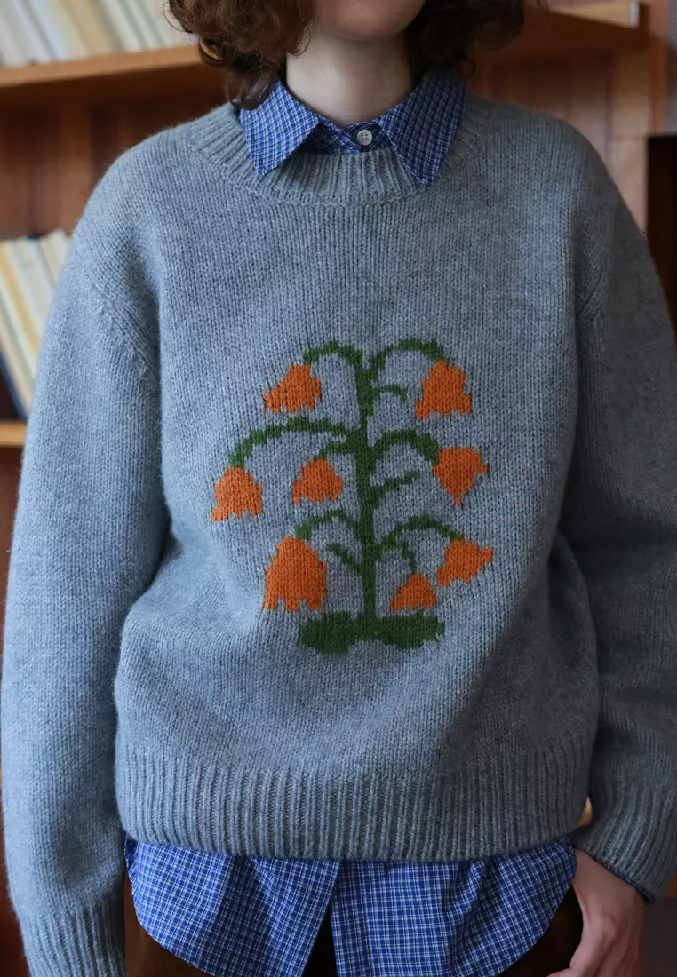 Temperament new flower pattern knitted sweater top K112603BE