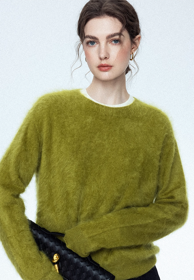 Autumn/Winter Cashmere Crew-Neck Base Knit Sweater CA25102801W