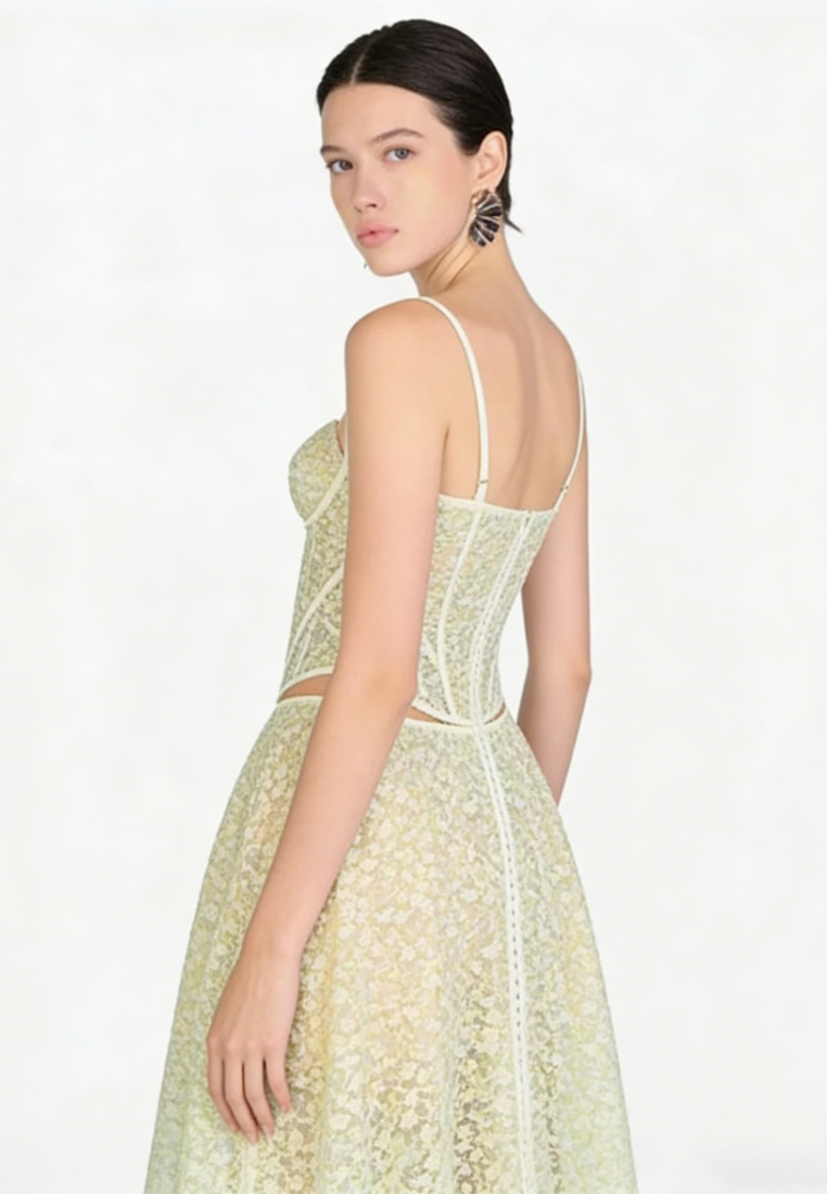 Elegant Lace Corset Maxi Dress Cutout Waist Formal Evening Gown K26040904