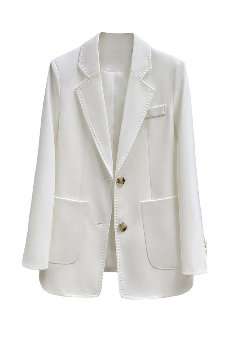 Fashion new British style light luxury quality white suit jacket CA111604