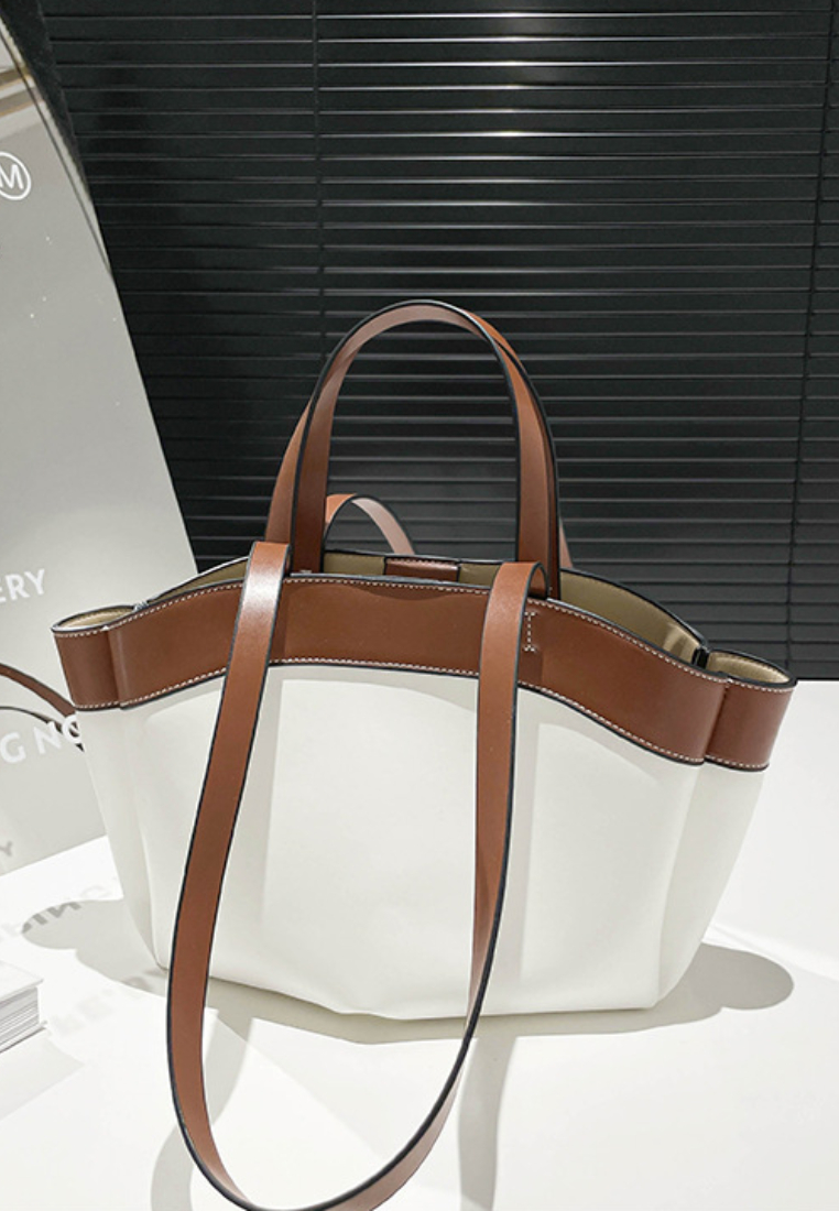 Elgant Vintage Color Block Tote Bag K26051906