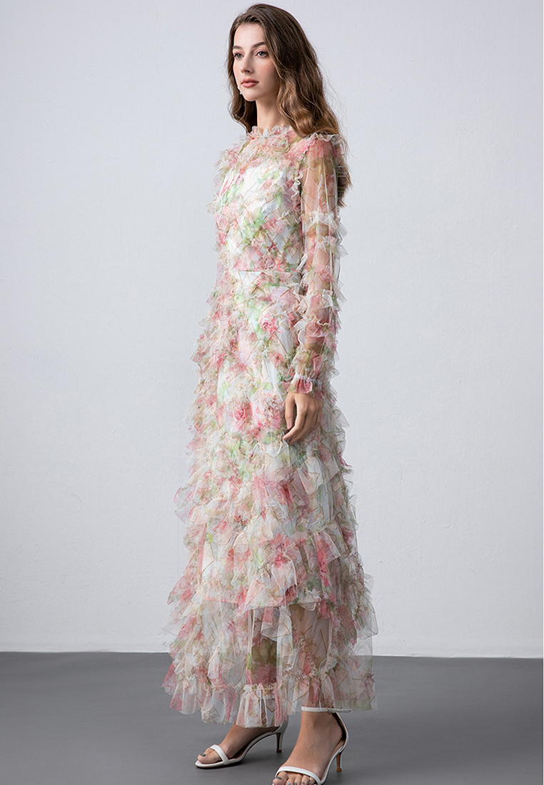 Temperament printed French dress CA241128104MT