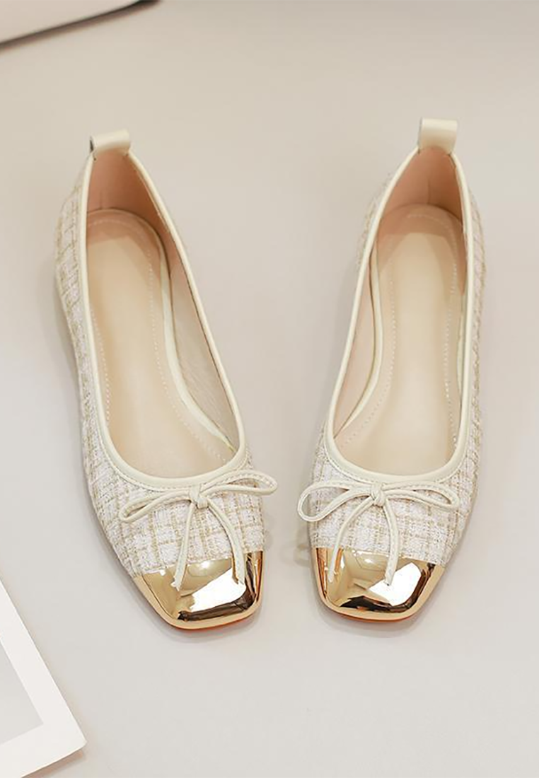 New bow-knot shallow-mouth soft-soled metal flats CA25090204BE