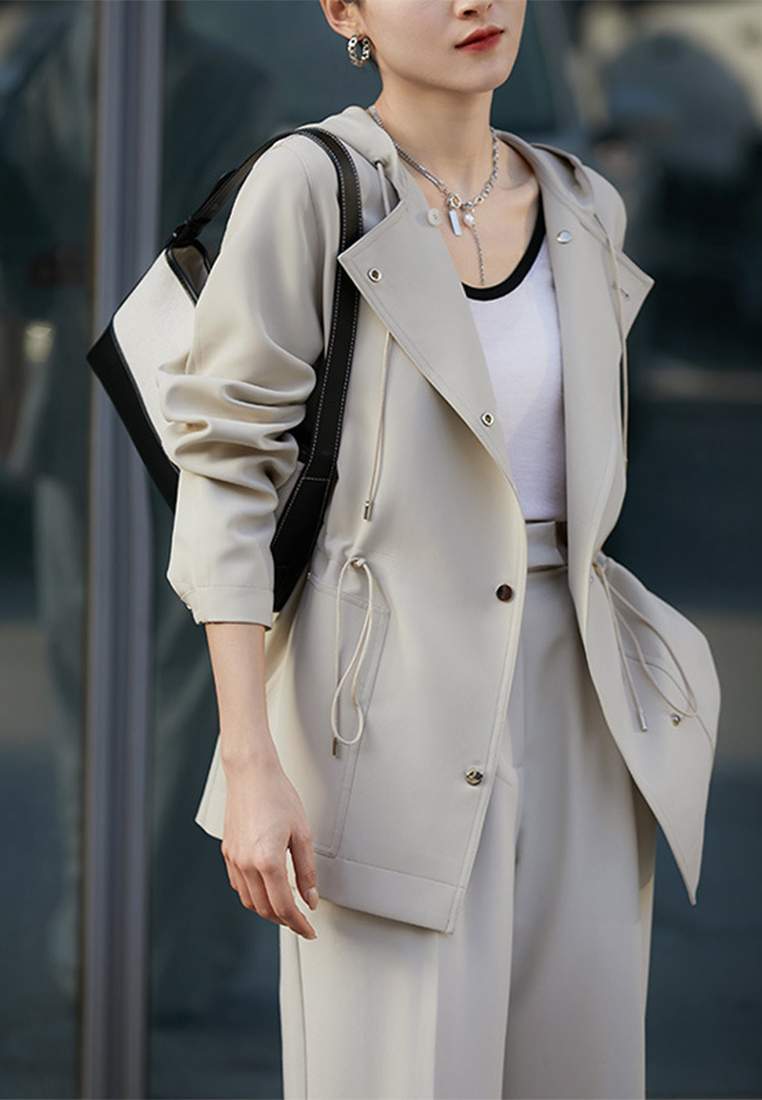 Fashion Korean version mid length trench coat CA090804W