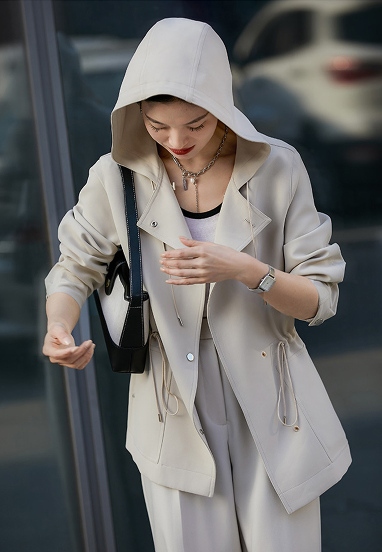 Fashion Korean version mid length trench coat CA090804W