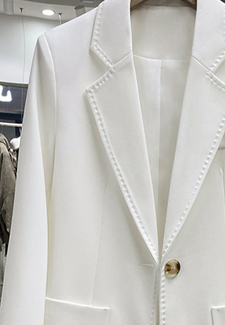Fashion new British style light luxury quality white suit jacket CA111604