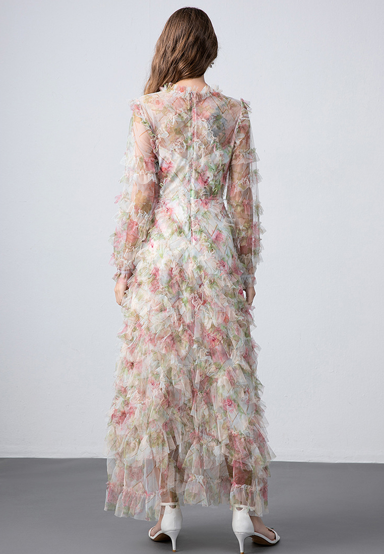 Temperament printed French dress CA241128104MT