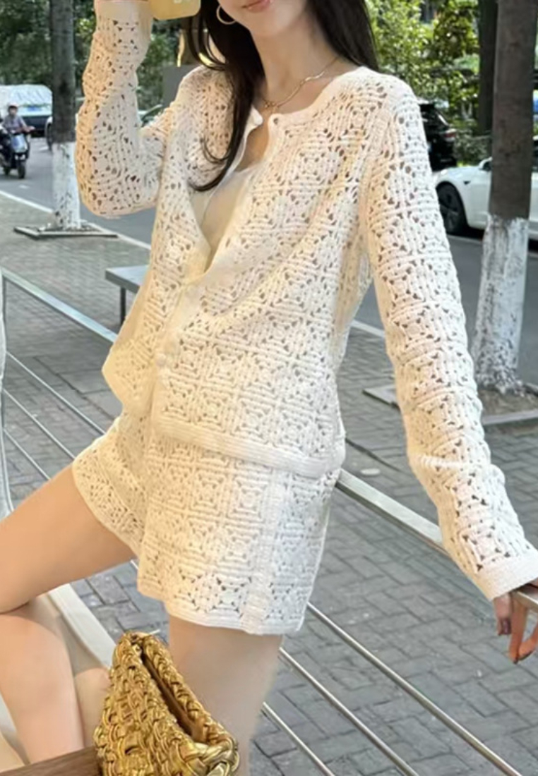 New style unique hollow top and shorts set CA25091404W