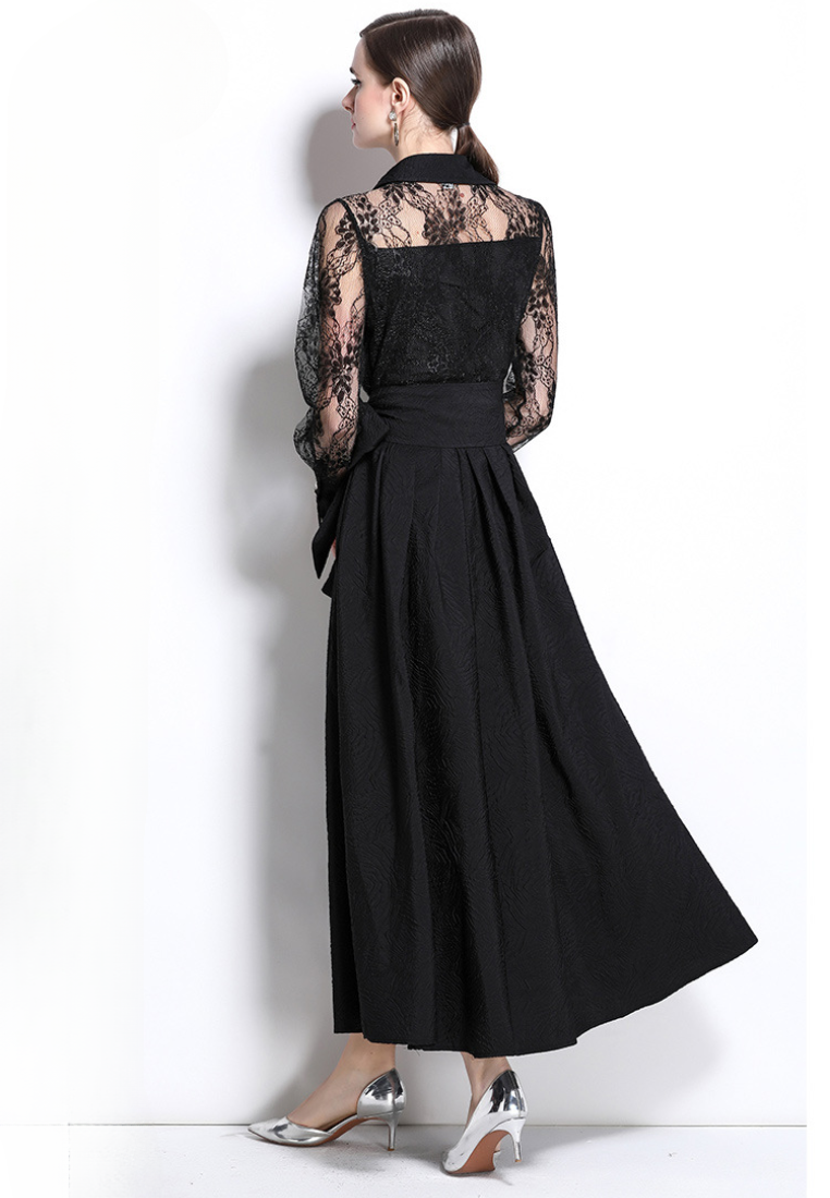 Mesh embroidery unique temperament dress  CA25031204BK