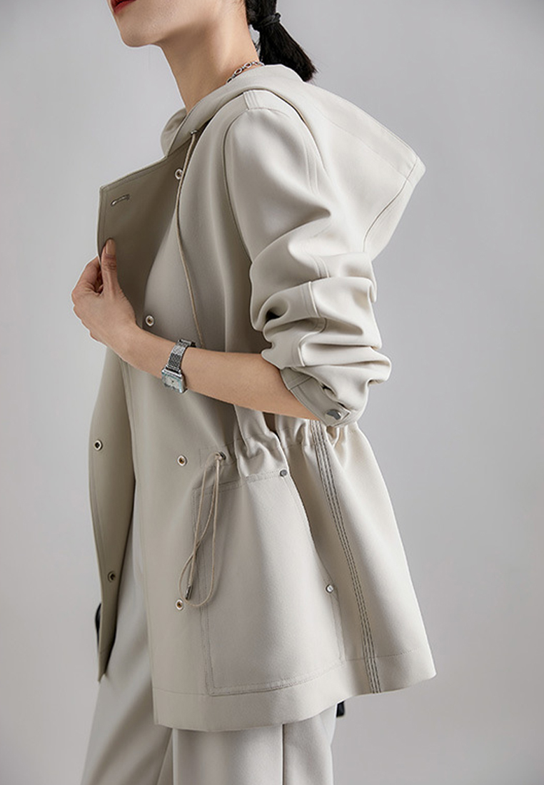 Fashion Korean version mid length trench coat CA090804W