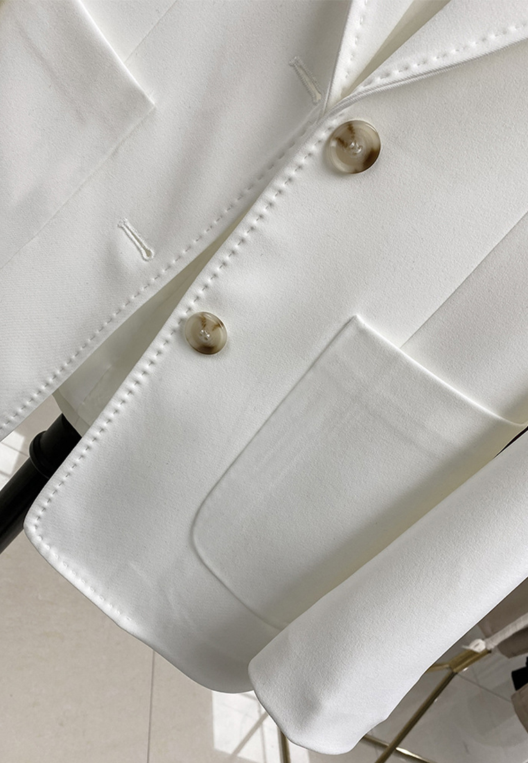 Fashion new British style light luxury quality white suit jacket CA111604