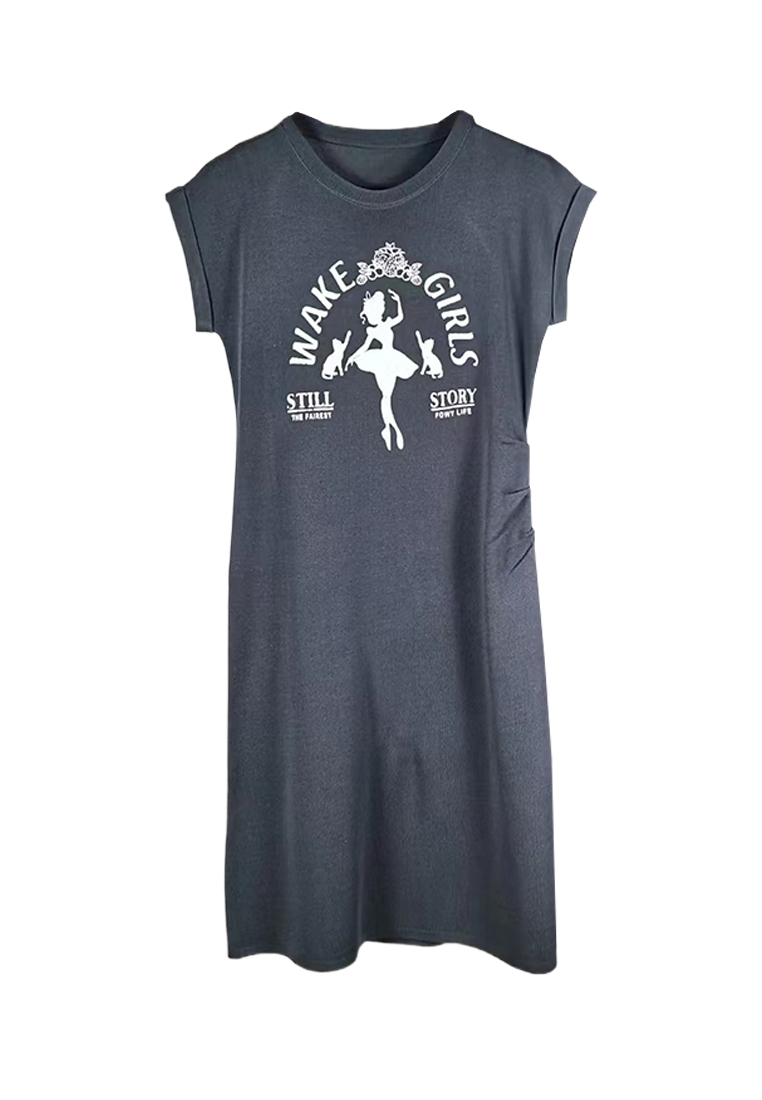 Striped vest summer loose casual sleeveless vest long dress CA24050605